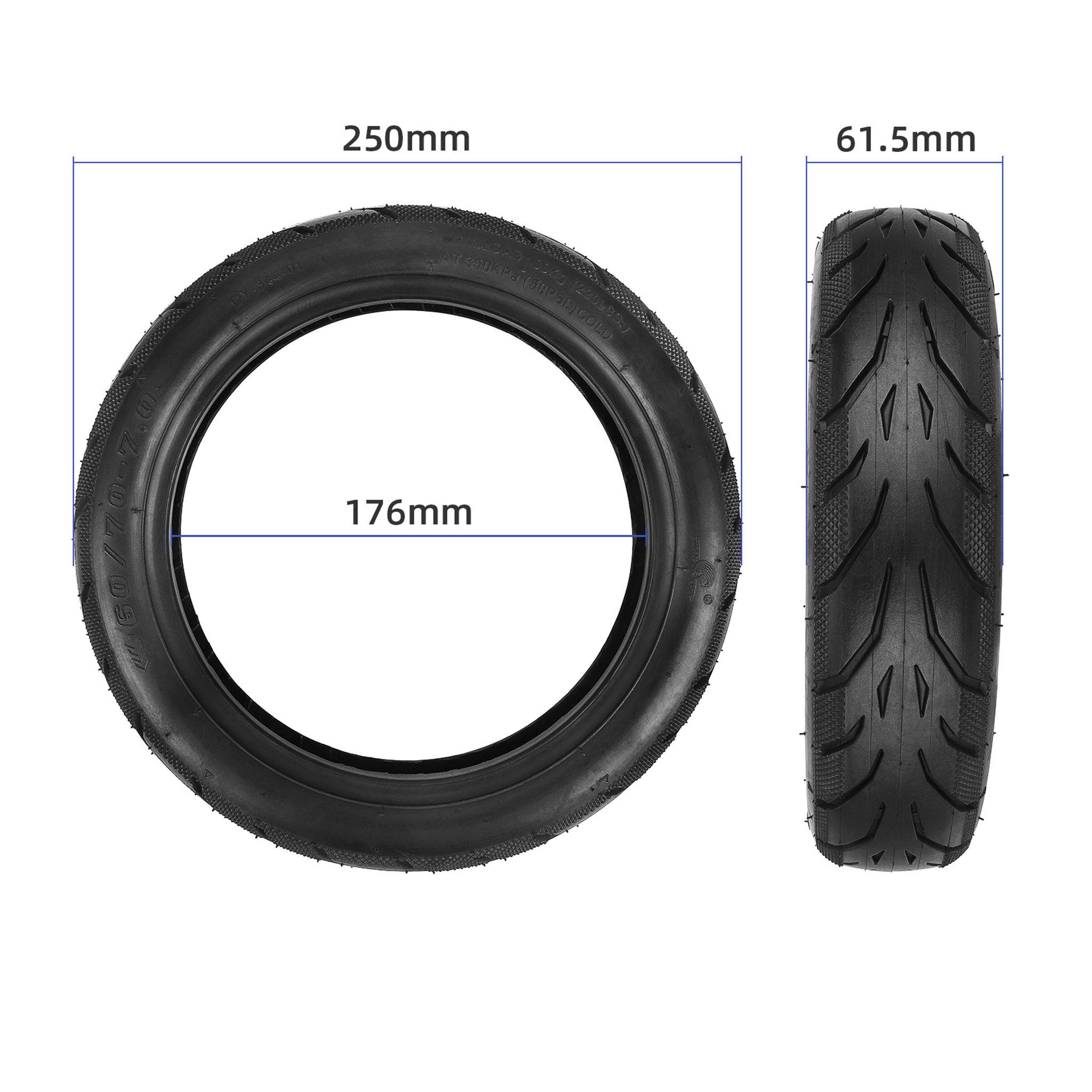 10 Zoll Schlauchlos Reifen 60/70-7.0 Yuanxing für Xiaomi Electric Scooter 4 Pro & 4 Pro Max-3