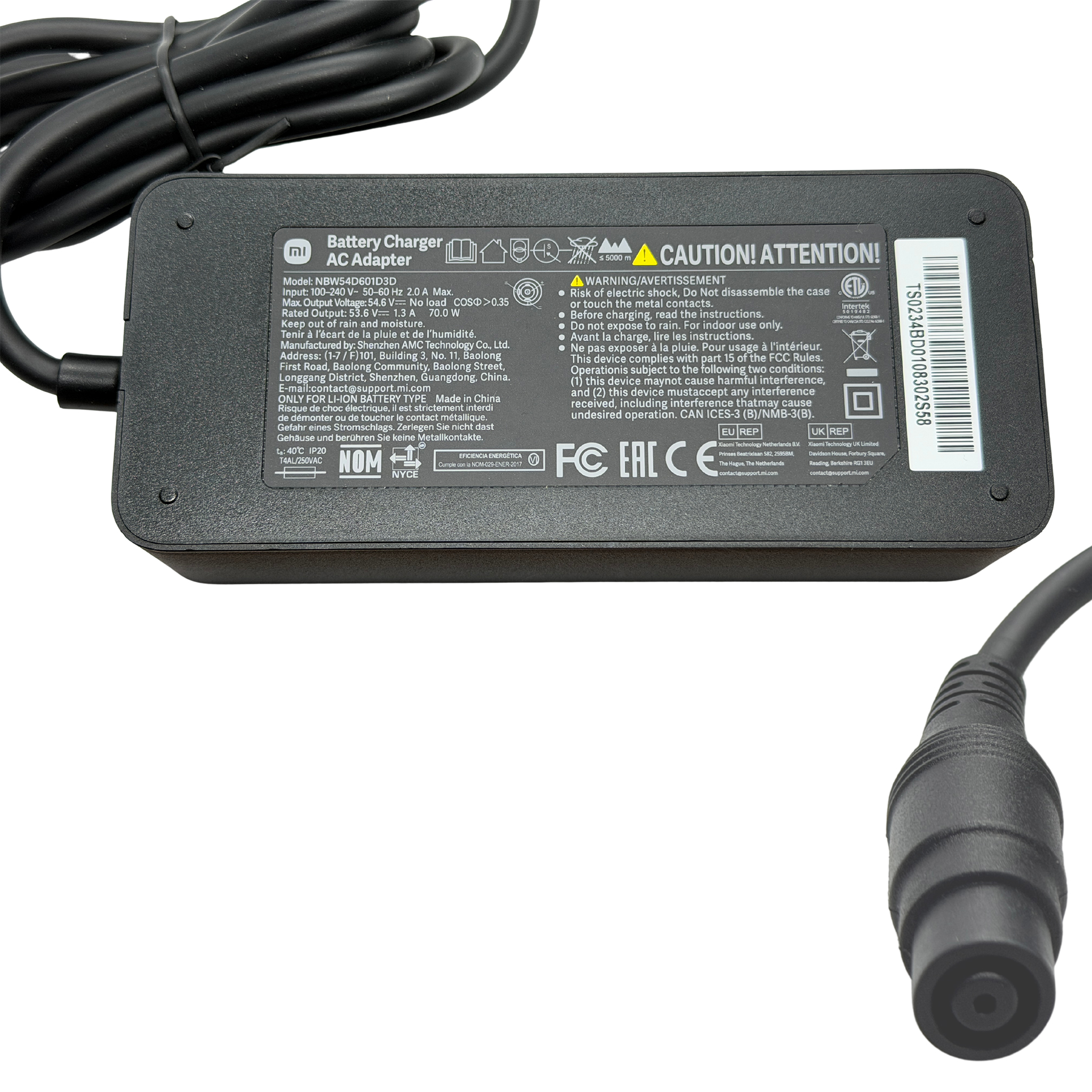 Original Ladegerät für XIAOMI Electric Scooter 5 Max - 54.6V 1.3A 70W-3
